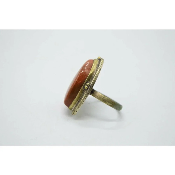 Southwestern .925 Sterling Silver Goldstone Ring 9 - Picture 5 of 8